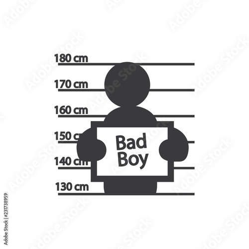 Criminal posing vector icon