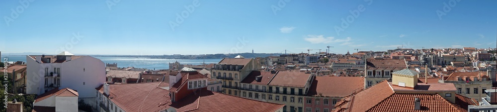 viewpoint in the colorful city lisbon in portugal