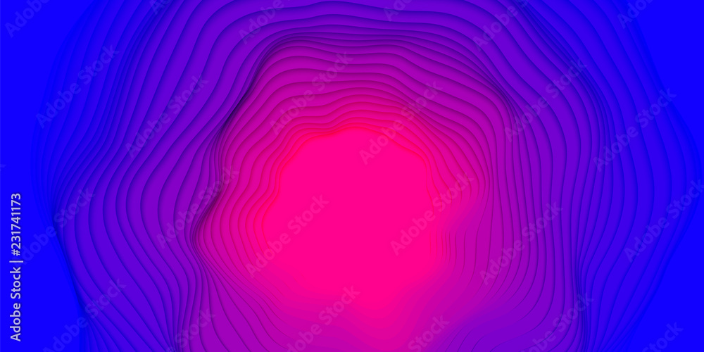 Vector 3D abstract background with paper cut shapes. Colorful carving ...