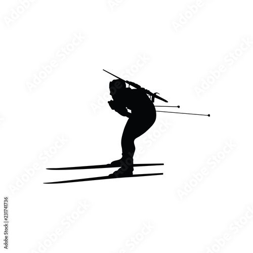 Biathlon sportsman silhouette