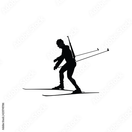 Biathlon sportsman silhouette