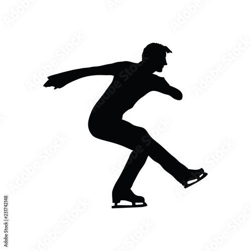 Figure skate man silhouette