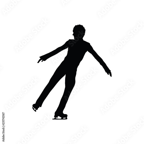 Figure skate man silhouette