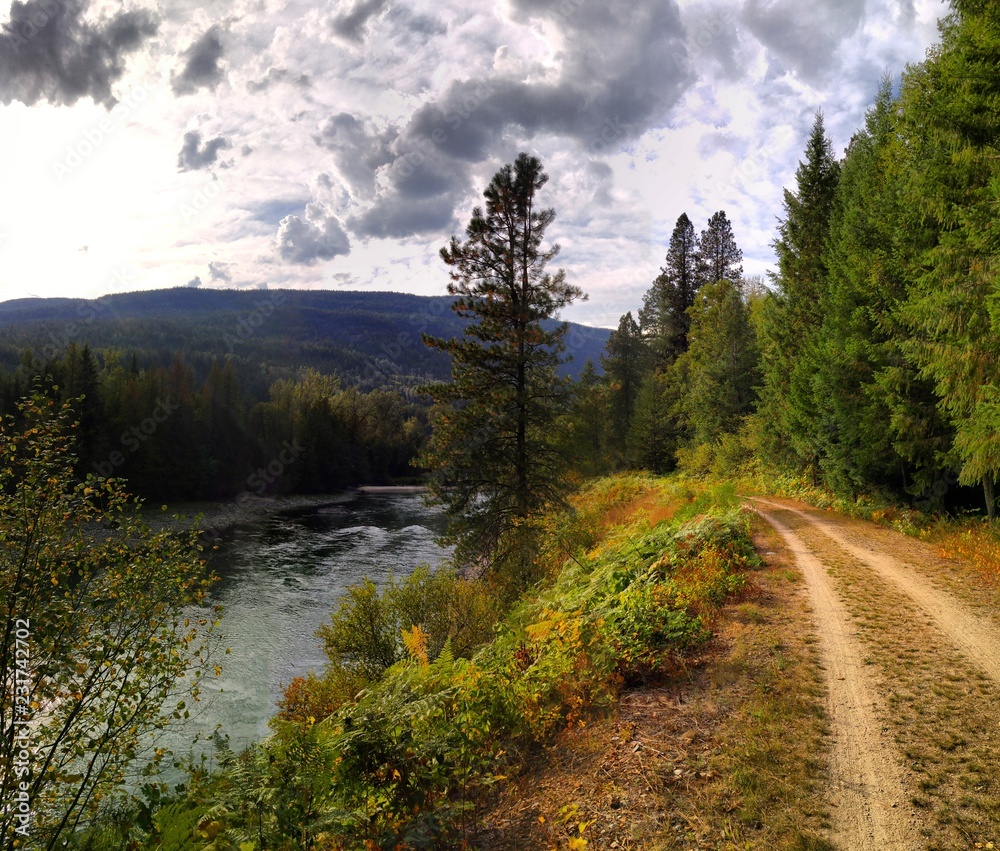 A rail trail in rural British Columbia A rail trail in rural British Columbia