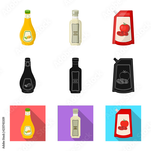 Isolated object of can and food logo. Collection of can and package vector icon for stock.