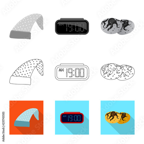 Vector illustration of dreams and night logo. Collection of dreams and bedroom stock symbol for web.