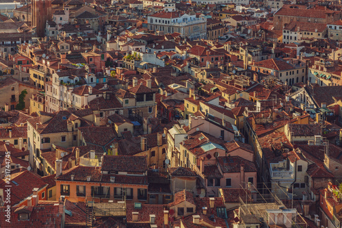 Aerial view of houses of Venice, Italy at sunset © Mark Zhu