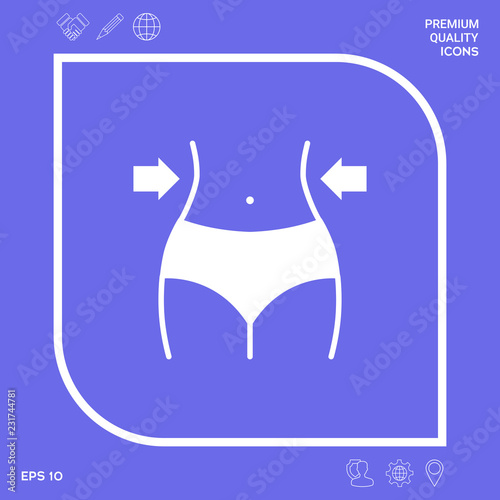 Women waist, weight loss, diet, waistline icon. Graphic elements for your design