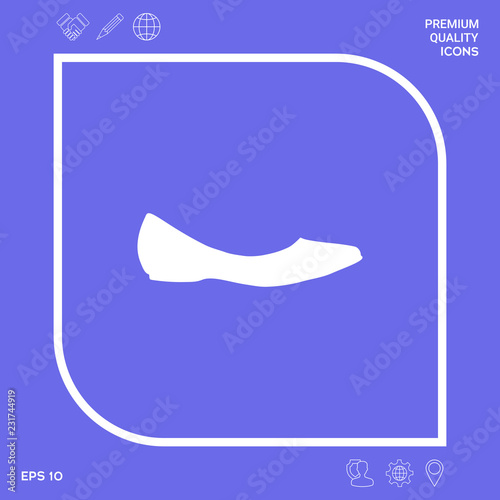 Ballerina flats - women shoe, the silhouette. Graphic elements for your design