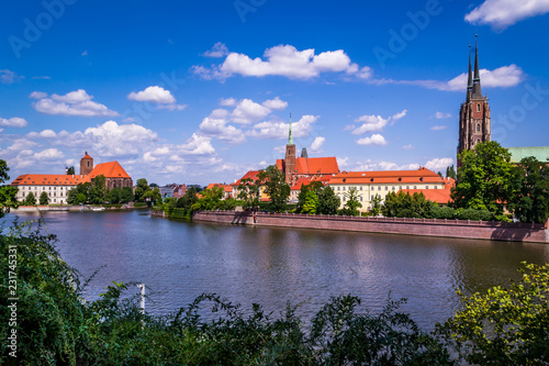 Miasto Wrocław w sloneczne lato, Polska