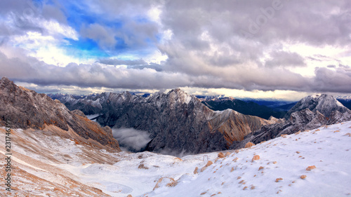 The view from top of Zugspitze  Germany