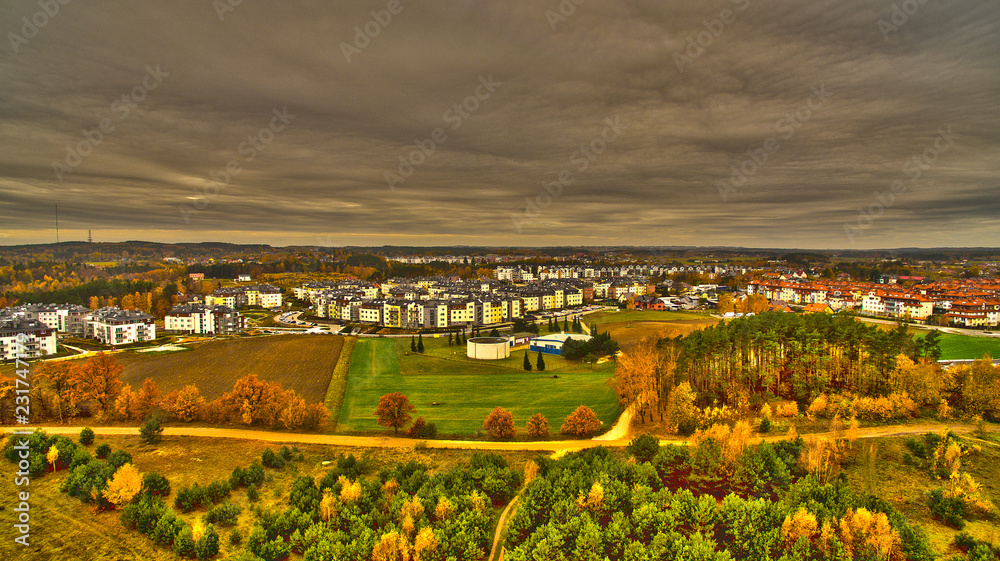 view of autumn city