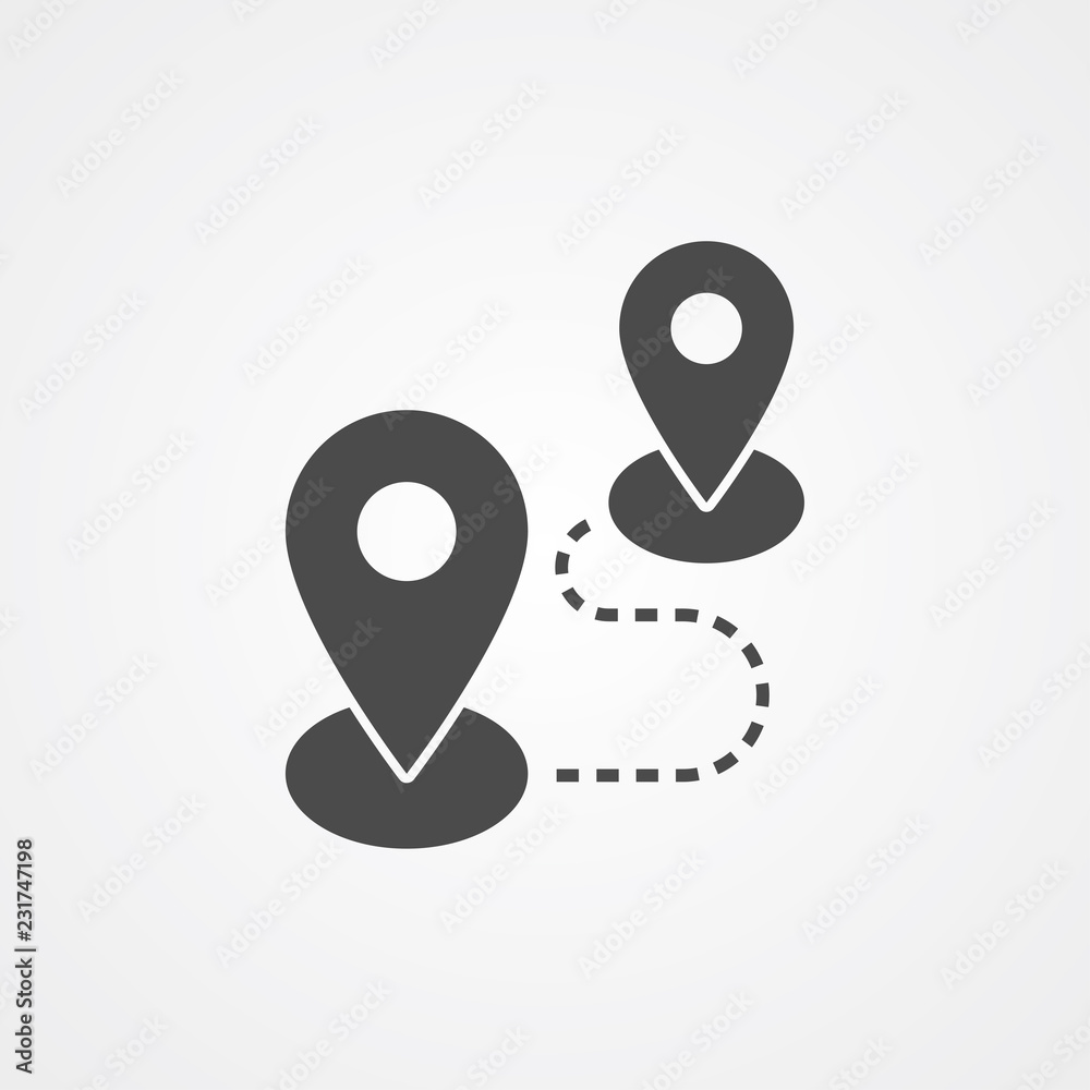 Map pin flat design style modern icon, pointer minimal vector symbol, marker sign Map pin flat design style modern icon, pointer minimal vector symbol, marker sign