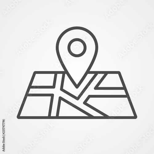 Map vector icon sign symbol