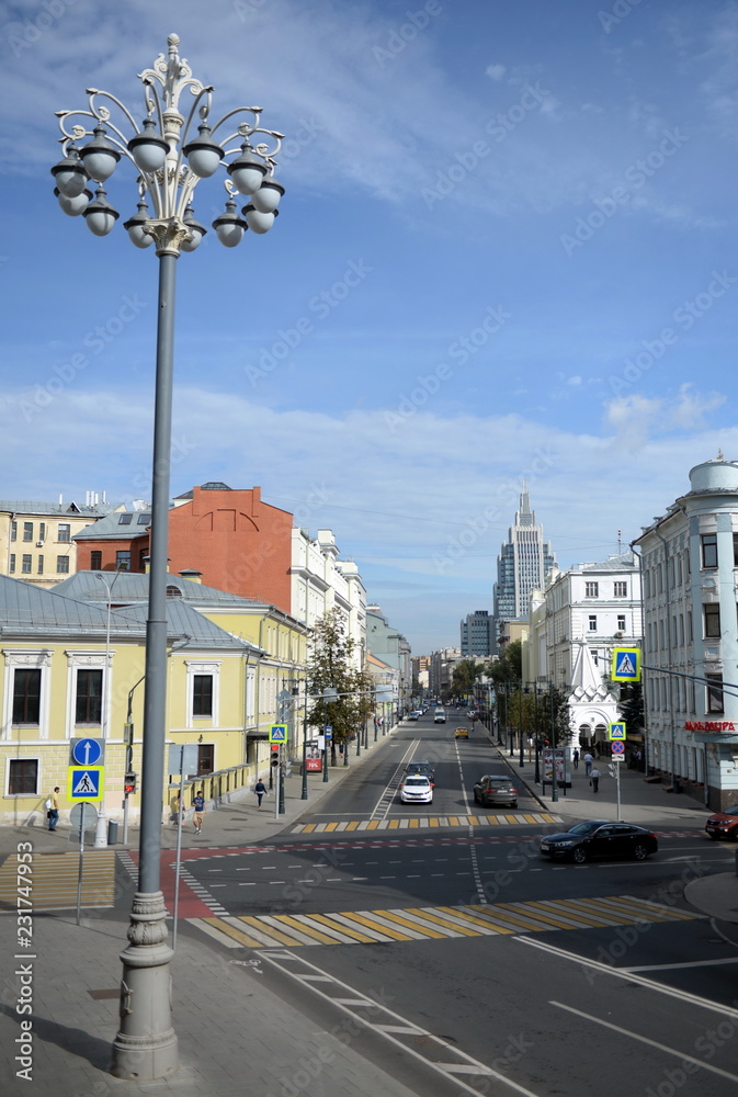 View of Malaya Dmitrovka street in Moscow