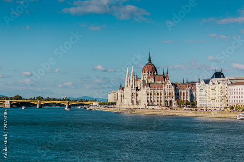 Parliament building in autumn, Budapest, Hungary
