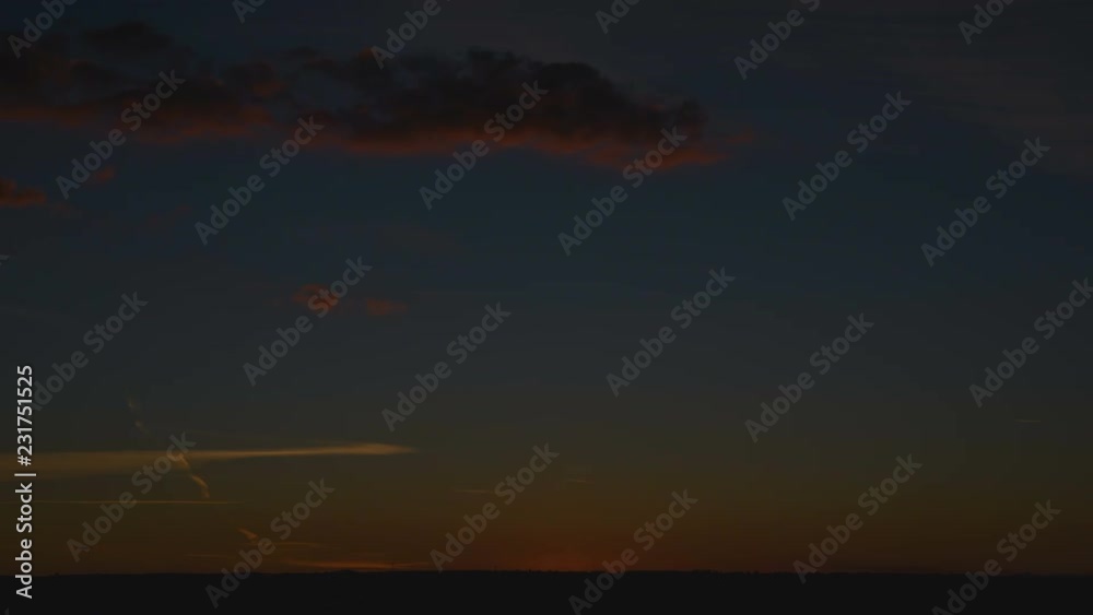 Scenic Sunrise Clouds and Sun Across Colorful Sky. Time Lapse Scenic Sunrise Clouds and Sun Across Colorful Sky. Time Lapse