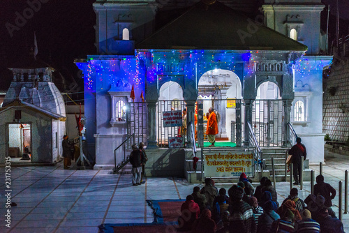 Gangotri Temple in Nights, Uttarakhand, India photo