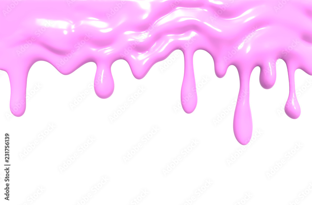 Chocolate pastel streams isolated on white. 3d illustration. 
