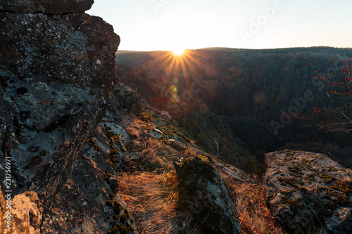 Sonnenaufgang im Bodetal, Harz