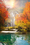 Plitvice waterfalls in the fall