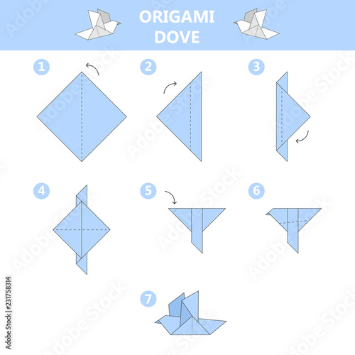 How to make an origami dove guide.
