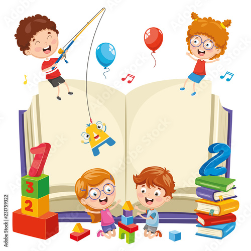 Vector Illustration Of Happy Children
