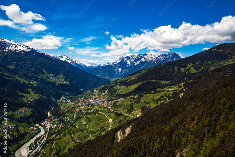 Alpen, Schnee, Berge, Wolken, Österreich, Fließ