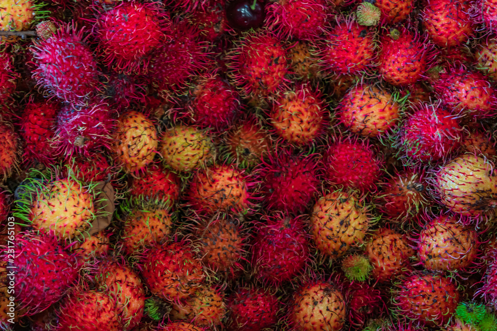 Fresh rambutan background Fresh rambutan background