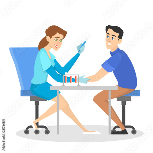 Man making a blood test in hospital