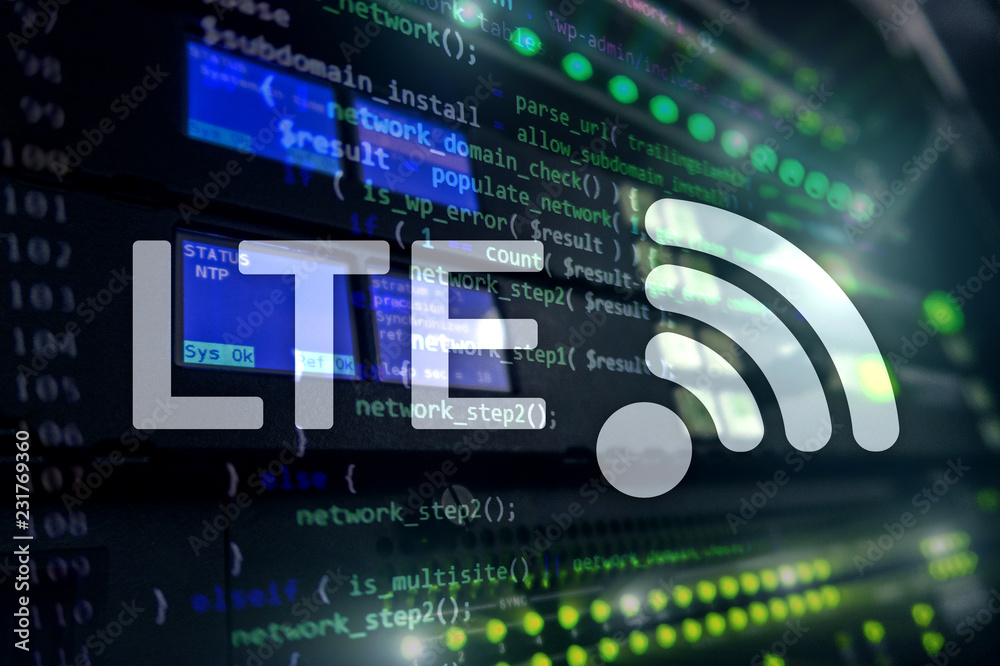 LTE, 5g wireless internet technology concept.