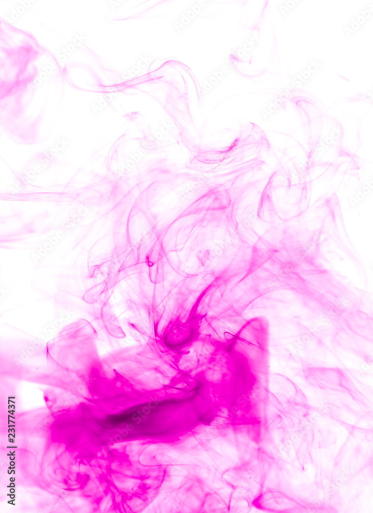 Purple smoke on white background