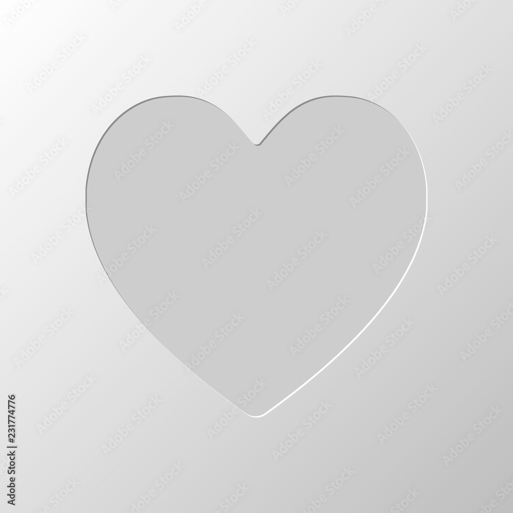 Simple heart icon. Paper design. Cutted symbol. Pitted style Simple heart icon. Paper design. Cutted symbol. Pitted style