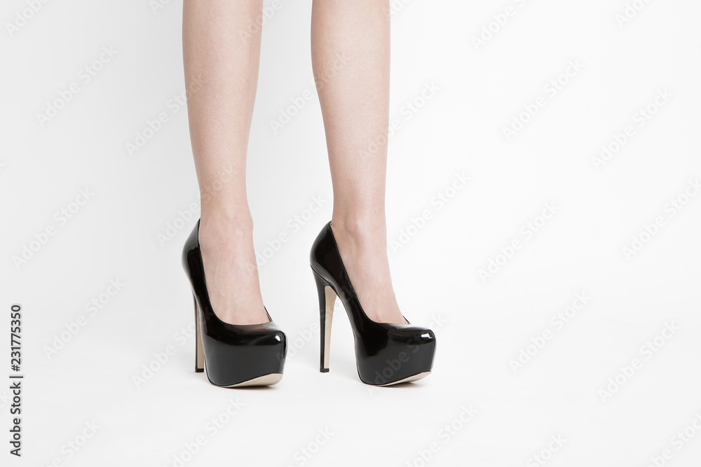 cute black girl high heel shoes