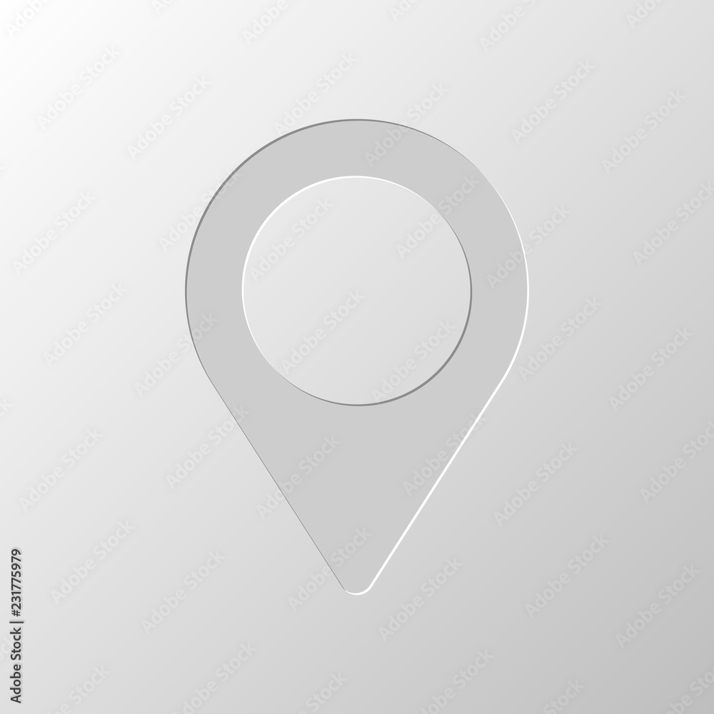 Map label icon. Paper design. Cutted symbol. Pitted style Map label icon. Paper design. Cutted symbol. Pitted style