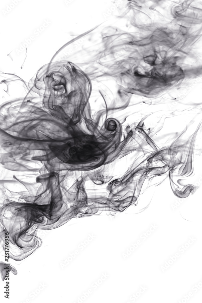 Black smoke on white background Black smoke on white background