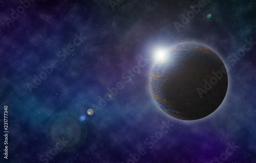 Outer space graphic design background © Rassamee design