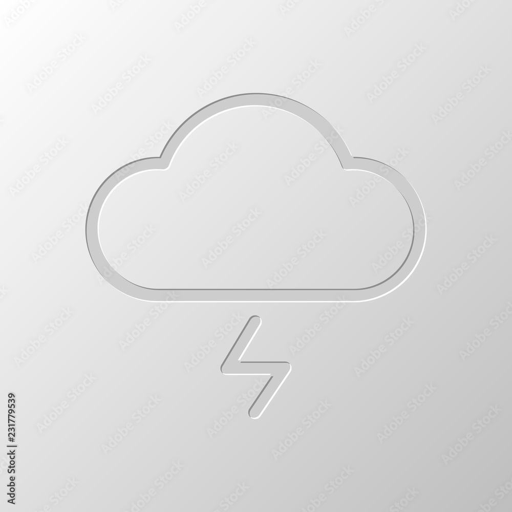 cloud and lightning. simple outline icon. linear symbol with thi cloud and lightning. simple outline icon. linear symbol with thi