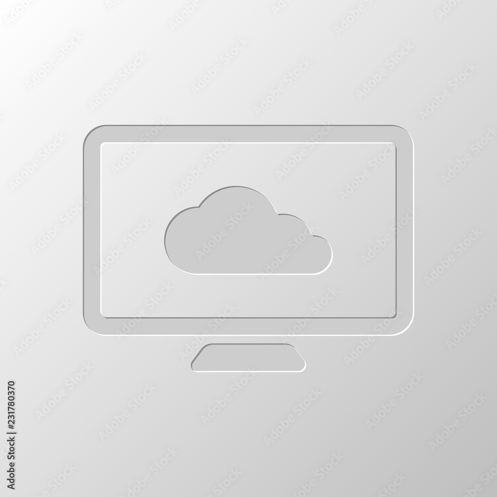 database, cloud technology, computer and cloud. simple icon. Pap database, cloud technology, computer and cloud. simple icon. Pap