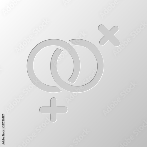 gender symbol. linear symbol. simple lesbian icon. Paper design.