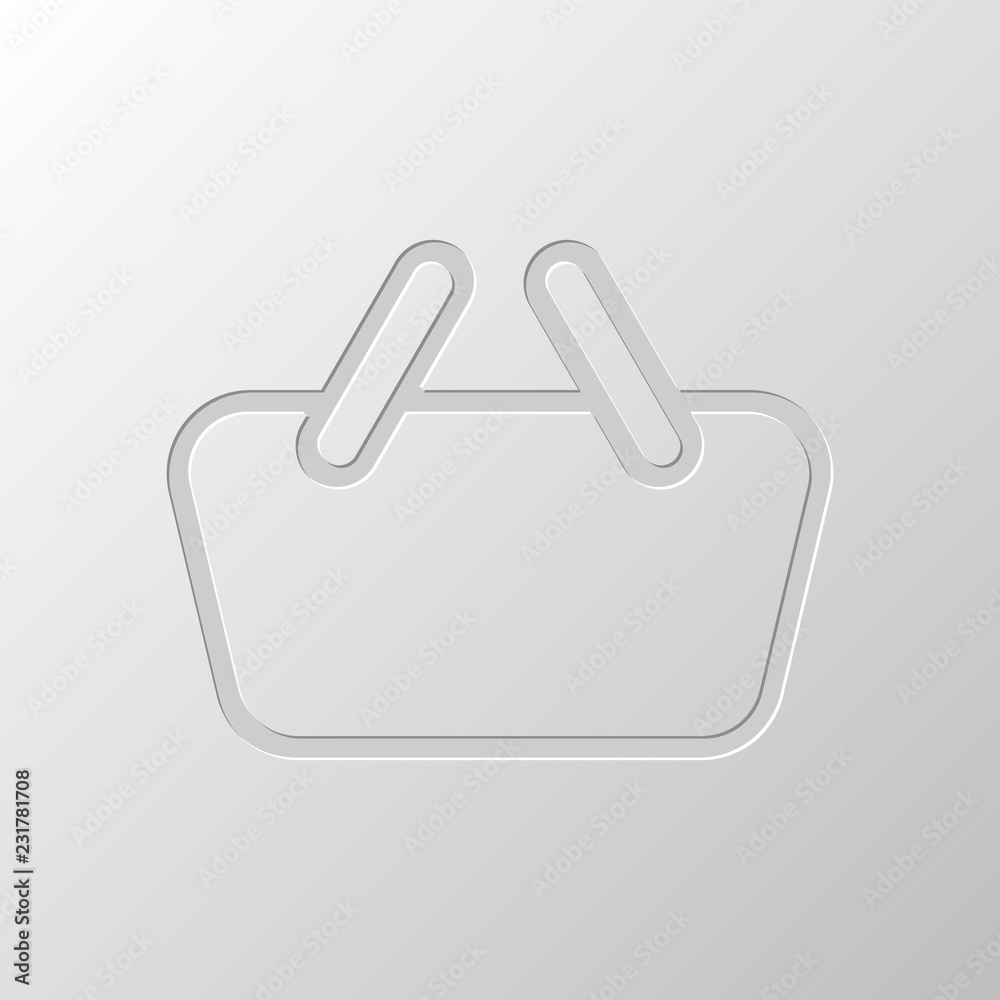 Shopping basket icon. Simple linear icon with thin outline. Pape Shopping basket icon. Simple linear icon with thin outline. Pape