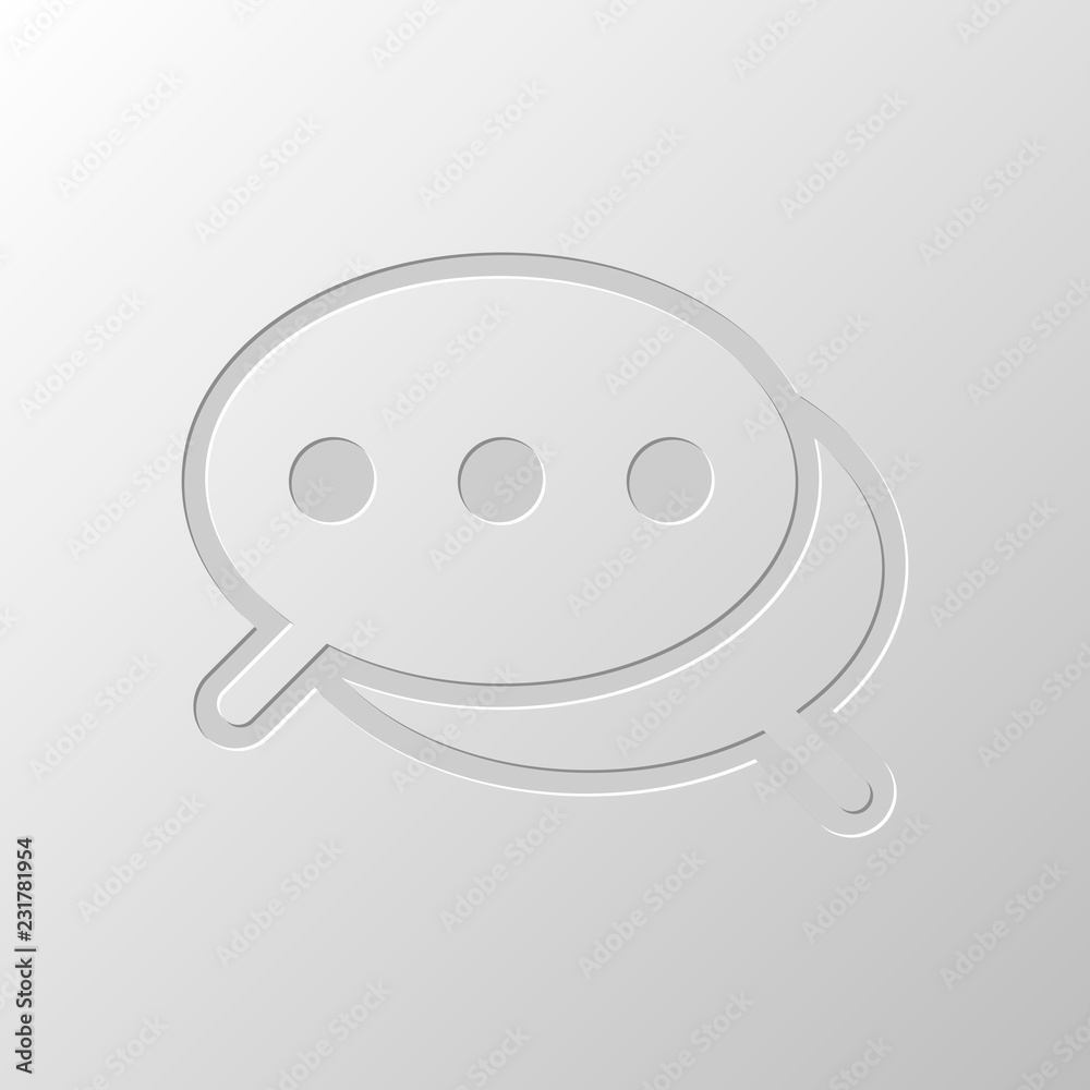 Simple chat. Couple of text clouds. Linear icon with thin outlin Simple chat. Couple of text clouds. Linear icon with thin outlin