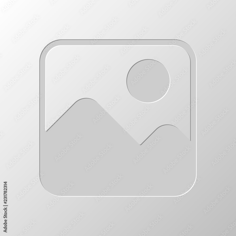 Simple picture icon. Paper design. Cutted symbol. Pitted style Simple picture icon. Paper design. Cutted symbol. Pitted style