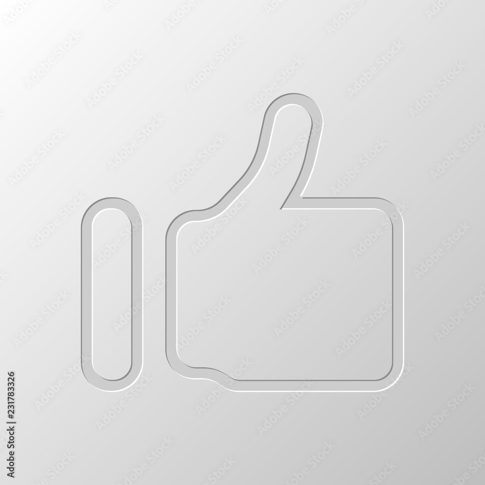 Simple like icon. Social symbol. Paper design. Cutted symbol. Pi Simple like icon. Social symbol. Paper design. Cutted symbol. Pi