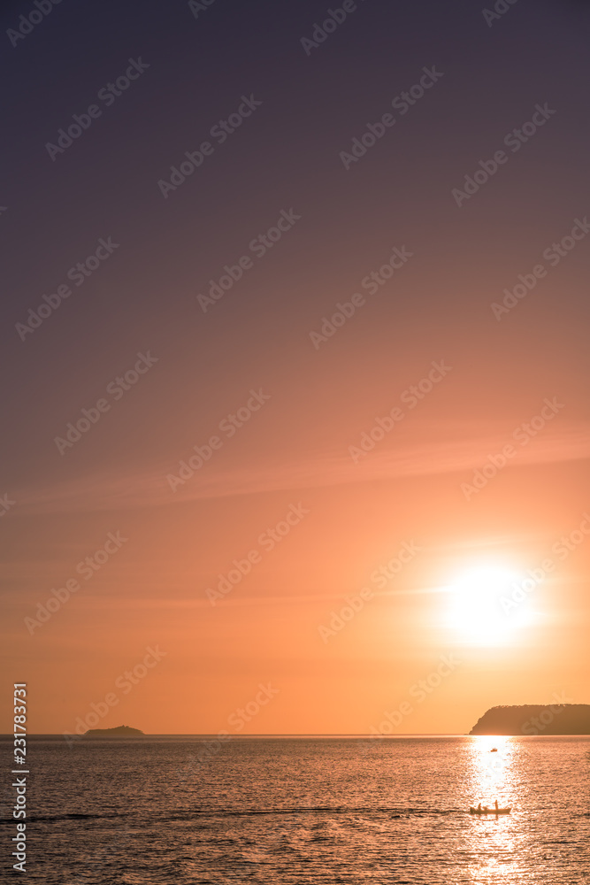 Sunset over the rocky Croatian coast Sunset over the rocky Croatian coast