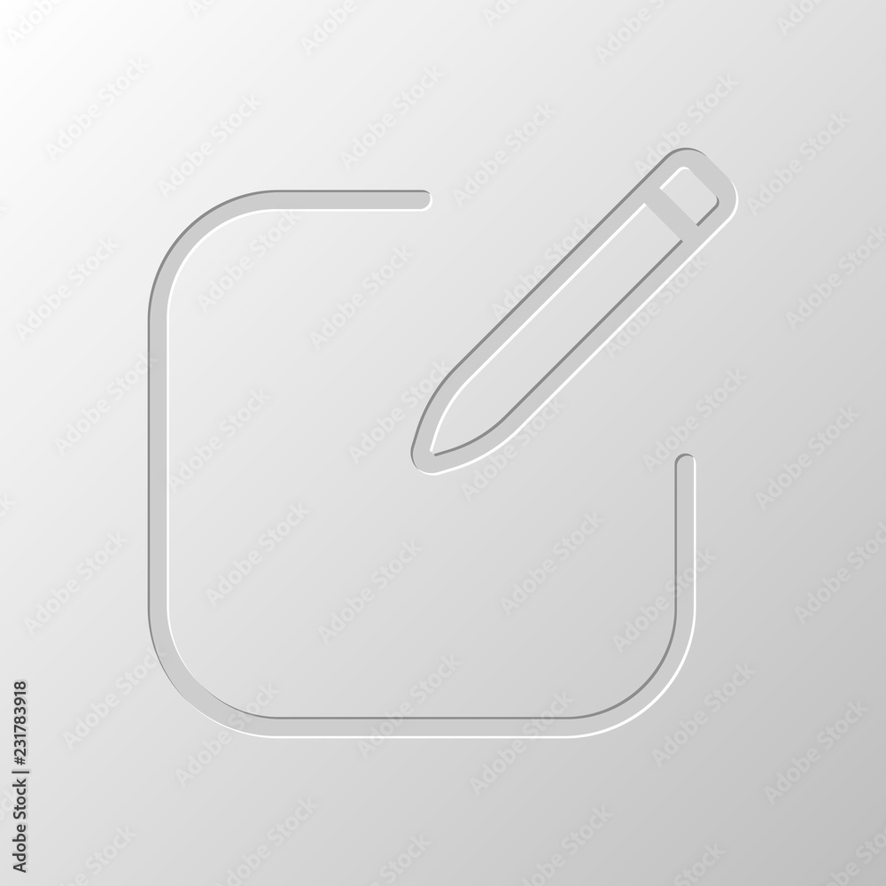 Edit icon. Square and pen. Linear, thin outline. Paper design. C Edit icon. Square and pen. Linear, thin outline. Paper design. C