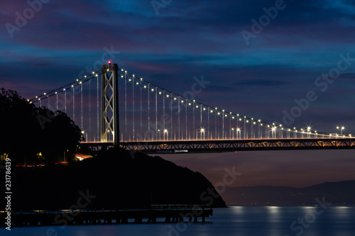Bay Bridge at Dawn Connecting Treasure Island with San Francisco