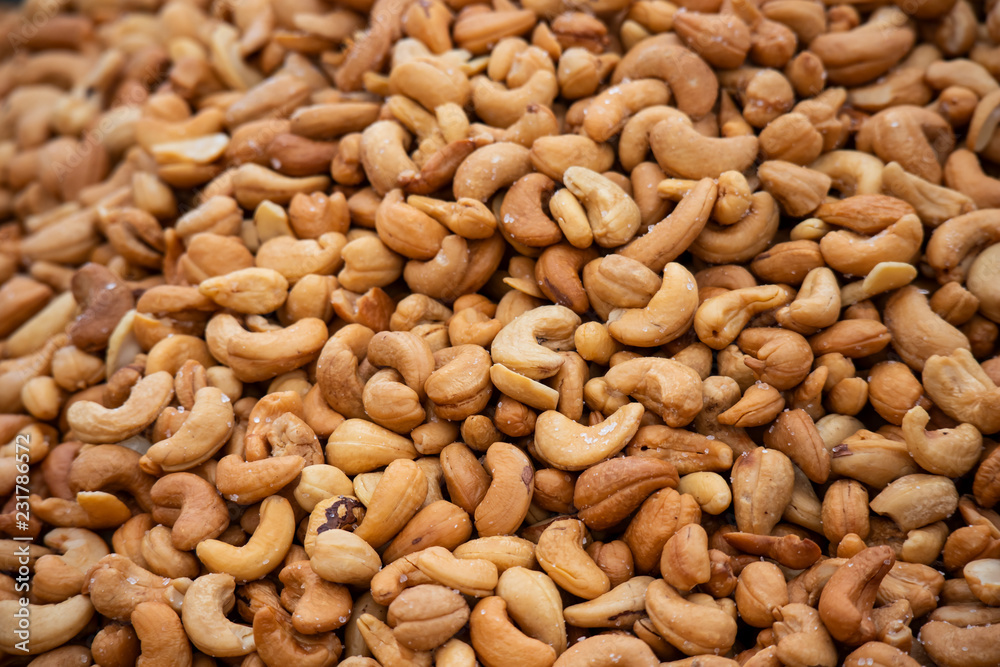 pile of cashew nuts pile of cashew nuts