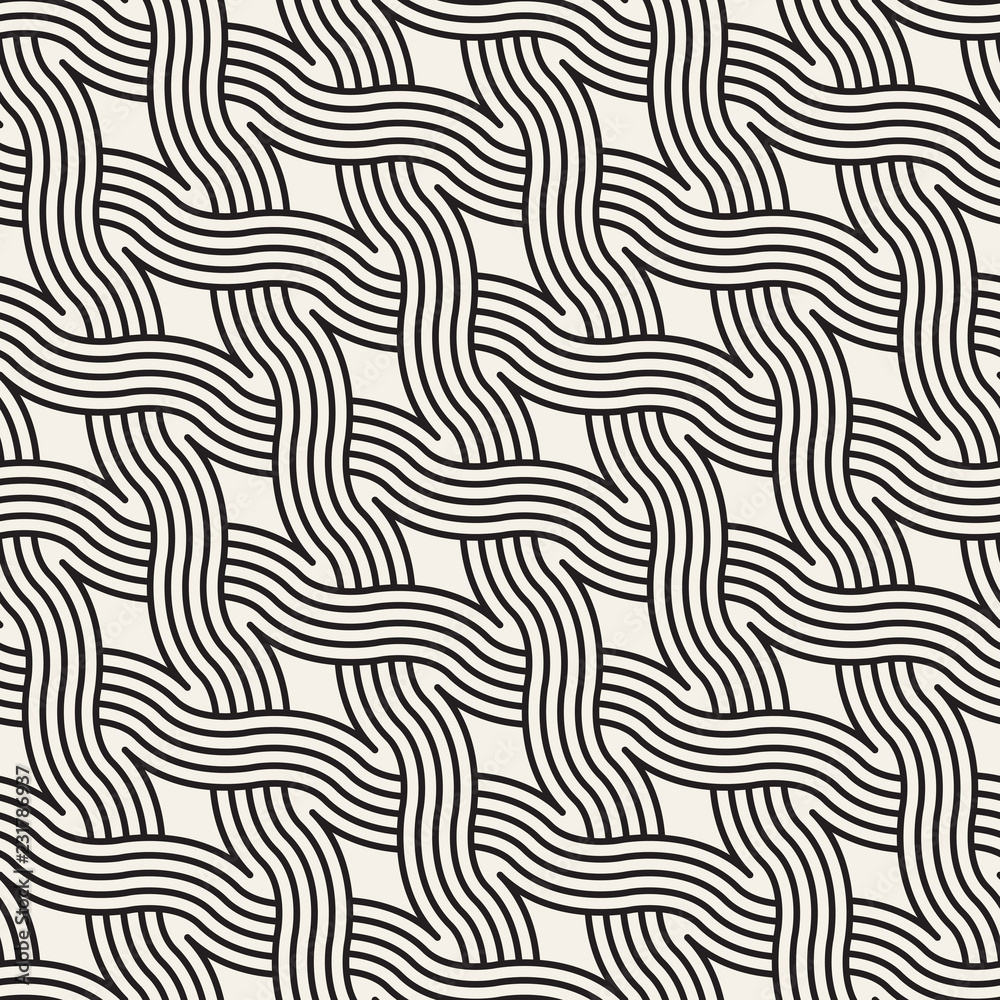 Vector seamless pattern. Modern stylish abstract texture. Repeating wavy geometric tiles