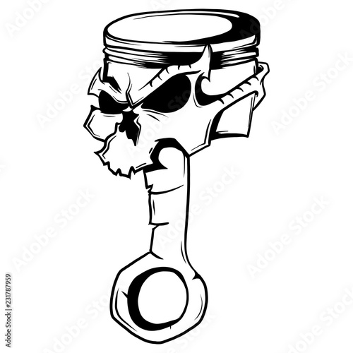 Cartoon piston isolated on a white background